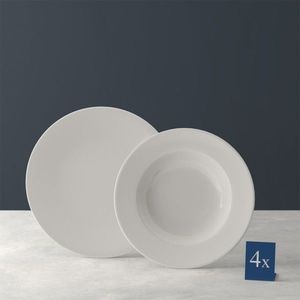 Serviciu de masa 8 piese For Me, Villeroy & Boch, portelan premium, alb/crem imagine