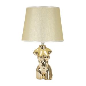 Lampa de masa, Glam Woman, Mauro Ferretti, 1 x E27, 40W, Ø25 x 42.5 cm, ceramica/fier/textil, auriu imagine