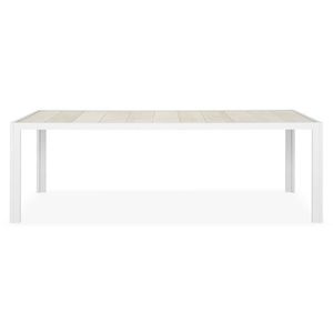 Masa dining pentru gradina/terasa Wardell, 227x95.5x75 cm, aluminiu/ceramica, alb/gri imagine