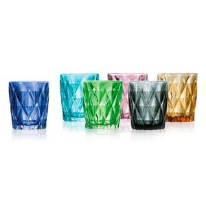 Set 6 pahare, Diamante, Brandani, 270 ml, sticla, multicolor imagine