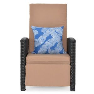 Fotoliu cu recliner pentru gradina/terasa Roberta, 69x65x63 cm, otel/poliester, negru/gri imagine