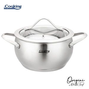 Oala cu capac 1.8 L, ORIGINI by Chef Nicolai Tand, Cooking by Heinner, 16x9 cm, inox/sticla termorezistenta, argintiu imagine