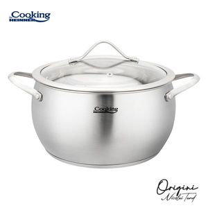 Oala cu capac 4.3 L, ORIGINI by Chef Nicolai Tand, Cooking by Heinner, 22x11.5 cm, inox/sticla termorezistenta, argintiu imagine