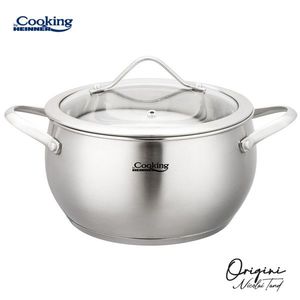 Oala cu capac 3.3 L, ORIGINI by Chef Nicolai Tand, Cooking by Heinner, 20x11 cm, inox/sticla termorezistenta, argintiu imagine