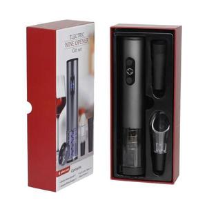 Set cadou accesorii pentru vin cu tirbuson electric reincarcabil, 4 piese, felicitare de sezon, incarcare rapida USB-C imagine