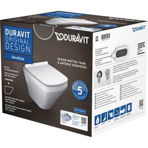 Set vas WC suspendat Duravit Durastyle Rimless Compact si capac inchidere lenta imagine