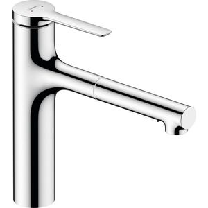 Baterie bucatarie Hansgrohe Zesis M33 160 dus extractibil cu 2 tipuri de jet crom imagine