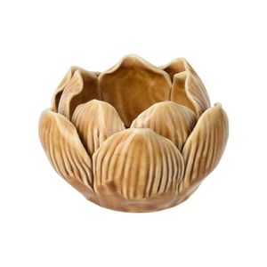 Candela ceramica Lotus Lights galben 8.5x5.5 cm imagine