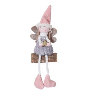 Decoratiune ingeras Sitting Angel gri 23 cm imagine