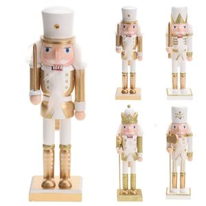 Decoratiune Nutcracker din lemn alb 25 cm - modele diverse imagine