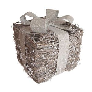 Decoratiune cadou din ratan Pearl Gift natur 25x30 cm imagine