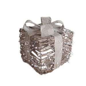 Decoratiune cadou din ratan Pearl Gift natur 20x23 cm imagine