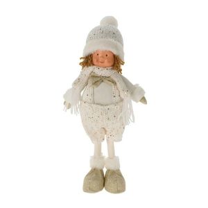 Figurina baiat Winter Wonder din plus alb 38 cm imagine