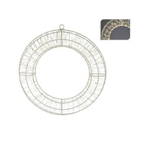 Coronita luminoasa din metal Sparkling Circle alb rece cu functie timer 38 cm imagine