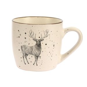 Cana ceramica Winter Reindeer crem 325 ml imagine