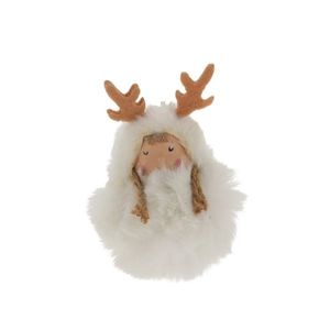 Decoratiune brad fetita ren Deer alb 12 cm imagine