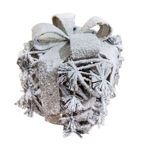 Decoratiune cadou Snowy Gift alb 20x23 cm imagine