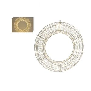 Coronita luminoasa din metal Sparkling Circle alb rece cu functie timer 70 cm imagine