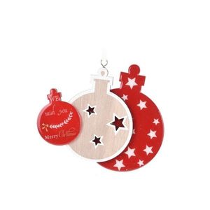 Decoratiune Trio Ball din lemn 13 cm imagine