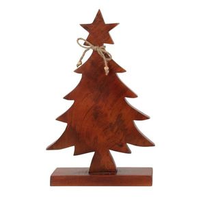 Bradut decorativ din lemn de mango Wooden Tree maro 25x40 cm imagine