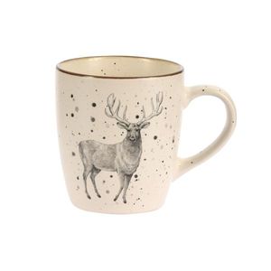 Cana ceramica Winter Reindeer crem 200 ml imagine