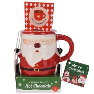 Set cana Craciun din ceramica Santa's Gift 10x19 cm imagine