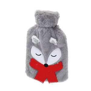 Perna apa calda imblanita Winter Fox gri 26x15 cm imagine