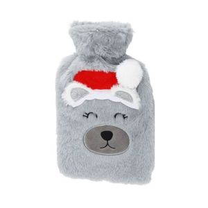 Perna apa calda imblanita Winter Bear gri 26x15 cm imagine