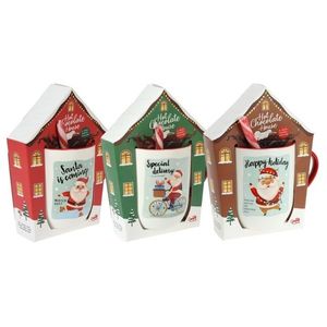 Set cana ceramica cu dulciuri Santa's Gift 13.5x19 cm - modele diverse imagine