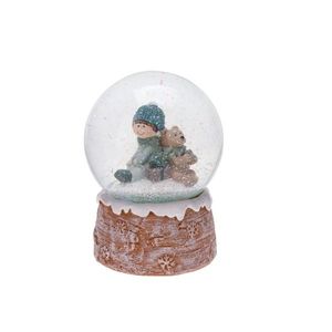 Glob din sticla cu zapada Winter Boy 10x13 cm imagine