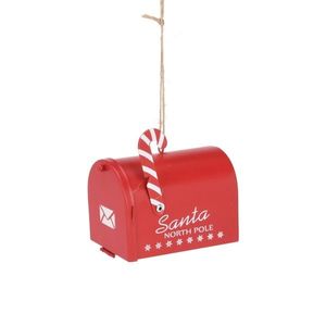 Decoratiune brad din metal Santa's Letters rosu 8.5x6x7 cm - modele diverse imagine