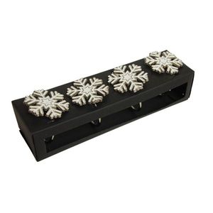 Set 4 inele pentru servet Silver Snowflake argintiu 5x4 cm imagine