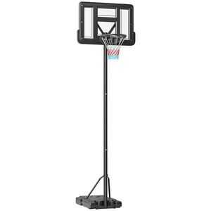 Coș de baschet reglabil pe înălțime cu bază umplută și spațiu pentru minge 110x75x195-370cm, negru SPORTNOW | Aosom RO imagine