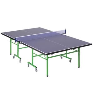 HOMCOM masă de ping pong pliabilă masă de ping pong roți masă de ping pong pentru interior masă de ping pong pentru exterior violet verde imagine