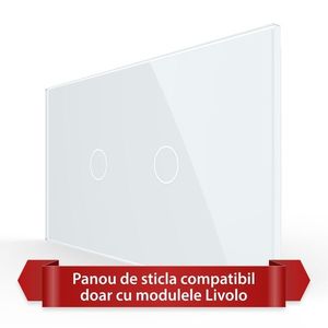 Panou Intrerupator Simplu + Simplu cu Touch LIVOLO din Sticla, Standard Italian – 4M imagine