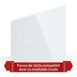 Intrerupator dublu+dublu+dublu cu touch Livolo din sticla imagine