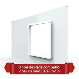 Panou intrerupator simplu+simplu+simplu cu touch + priza LIVOLO din sticla imagine