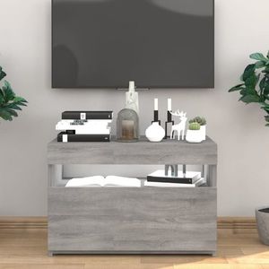 vidaXL Comodă TV cu lumini LED, gri sonoma, 60x35x40 cm imagine