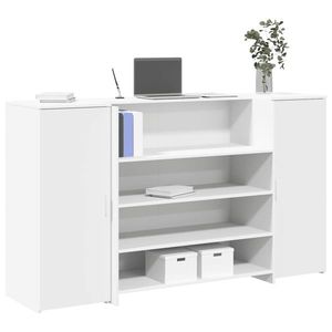 vidaXL Birou de recepție alb 180x50x103, 5 cm din lemn prelucrat imagine