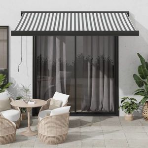 vidaXL Copertină retractabilă antracit/alb, 3x2, 5 m, textil/aluminiu imagine