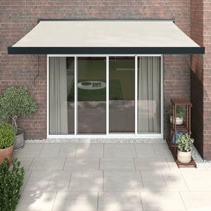 vidaXL Copertină retractabilă, crem, 3x2, 5 m, textil și aluminiu imagine