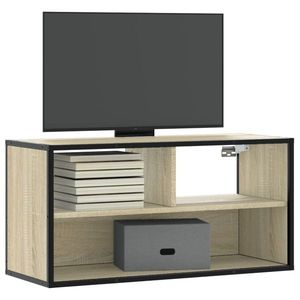 vidaXL Dulap TV, stejar sonoma, 80x31x39, 5 cm, lemn prelucrat și metal imagine