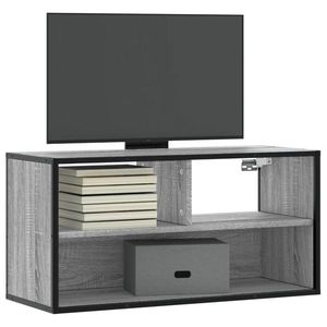 vidaXL Dulap TV, gri sonoma, 80x31x39, 5 cm, lemn prelucrat și metal imagine