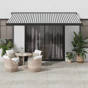 vidaXL Copertină retractabilă antracit/alb, 4, 5x3 m, textil/aluminiu imagine