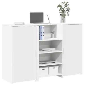 vidaXL Birou de recepție alb 155x50x103, 5 cm din lemn prelucrat imagine