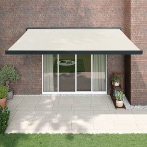 vidaXL Copertină retractabilă, crem, 4x3 m, textil și aluminiu imagine