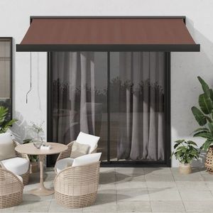 vidaXL Copertina retractabilă automat, maro, 350x250 cm imagine