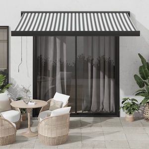 vidaXL Copertină retractabilă antracit/alb, 3, 5x2, 5 m, textil/aluminiu imagine