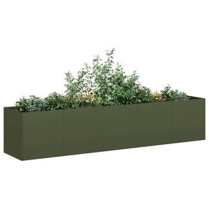 vidaXL Jardinieră verde măsline 200x40x40 cm oțel laminat la rece imagine