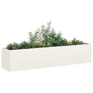 vidaXL Jardinier alb 200x40x40 cm Oțel laminat la rece imagine